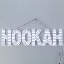 LED Sign: Hookah (8x30 Inch with Switch) (White) | Sign Yeti