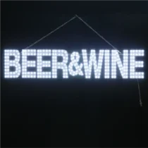 LED Sign: Beer & Wine PCB Sign (30x7 Inch with Switch) | Sign Yeti