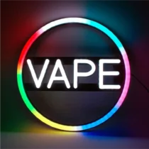 Neon Sign: Round Vape Neon Sign (50 cm) | Sign Yeti